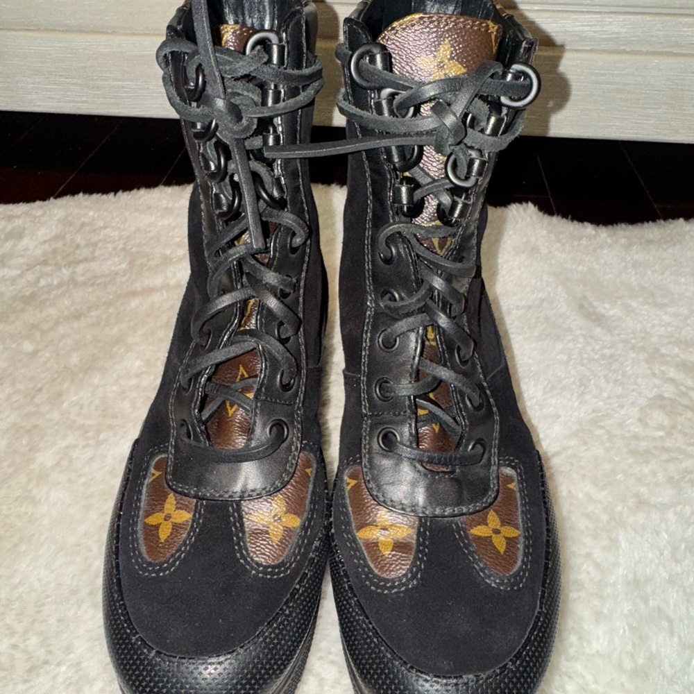Louis Vuitton Black and Brown Men's Boots